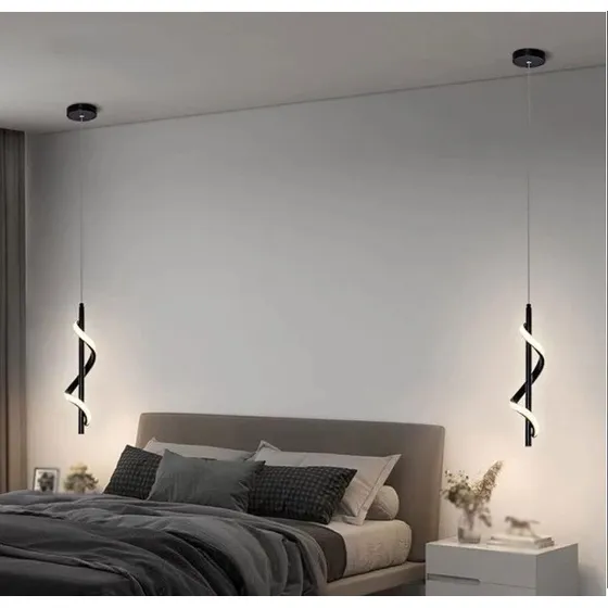 Luminaria Pendente Moderno Lavabo Cabeceiras Quarto Espiral