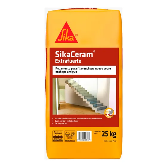 Pegamento Mayólica Sikaceram Extrafuerte Blanco 25 Kg