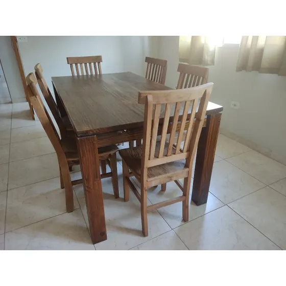 Mesa 6 Cadeiras Peroba Demolição Rustico Muito Lindo Leia