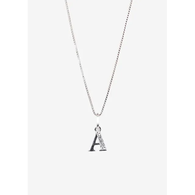 Collar Letra Inicial Personalizado Plata 925 Con Zirconias