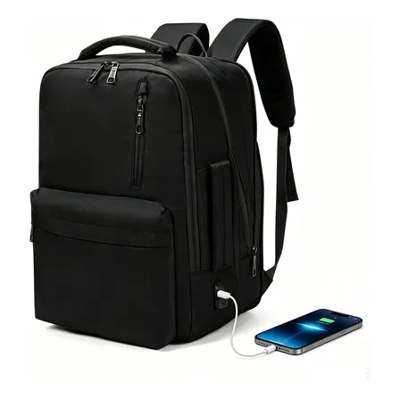 Mochila De Computador Unisex, Saco De Viagem, À Prova D'água Preto