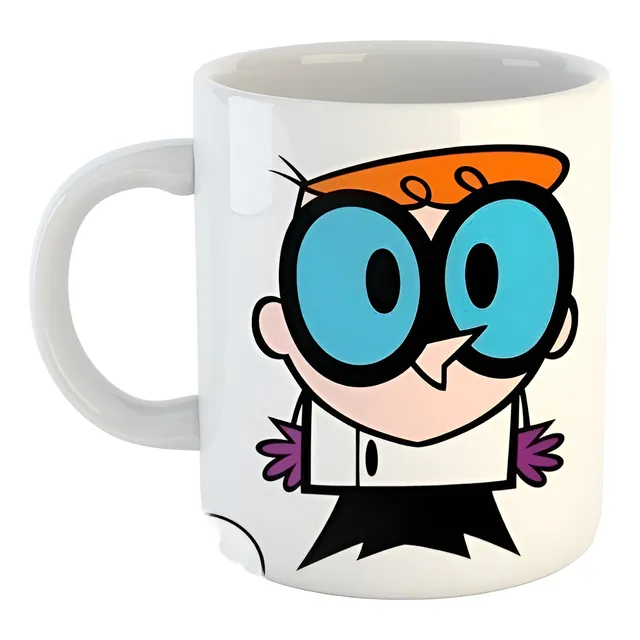 Caneca Laboratorio De Dexter Cerâmica Branca Personalizada