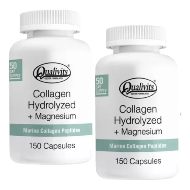 2 Qualivits Colageno Hidrolizado  Y Magnesio Total 300 Caps