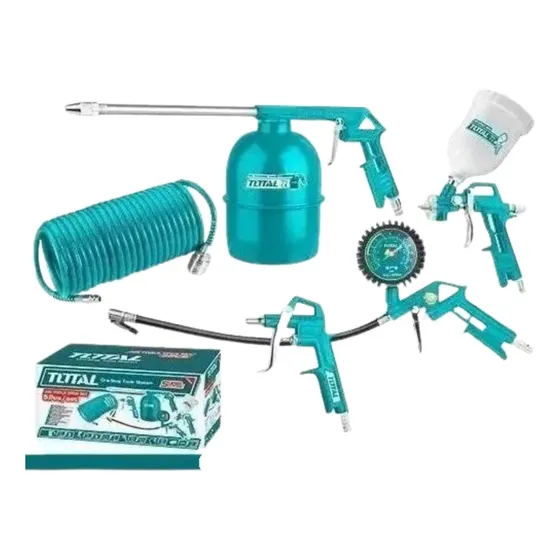 Kit Pistola Herramientas Para Compresor 5 Pz Total Tatk0531