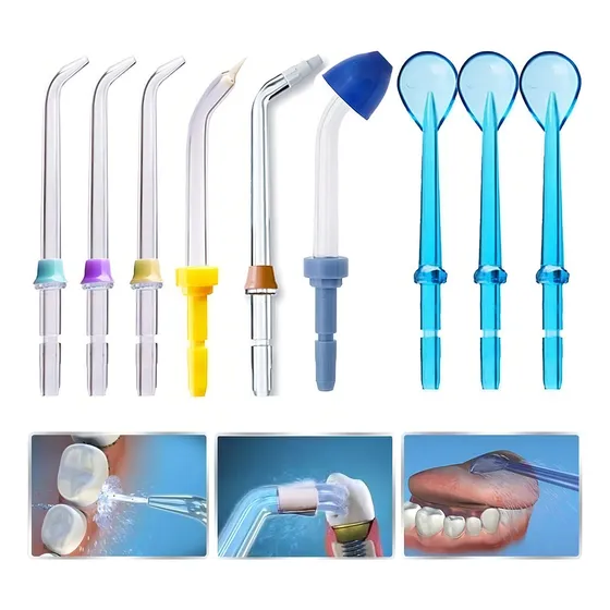 9 Puntas Repuesto Picos Irrigador Bucal Waterpulse Waterpik Color Set 9