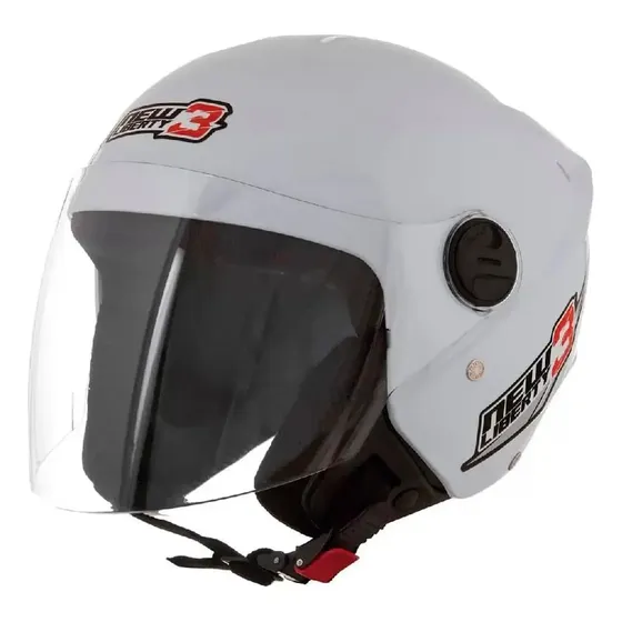 Capacete Moto Aberto Pro Tork New Liberty Three Branco Tamanho 58 Desenho Solid Viseira Cristal — foto 2