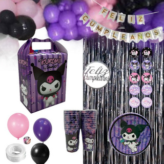 Kit De Fiesta 10 Niños Kuromi Cumple Desechables Kurumi Kit De Fiesta 10 Niños Kuromi Cumple Desechables Kurumi