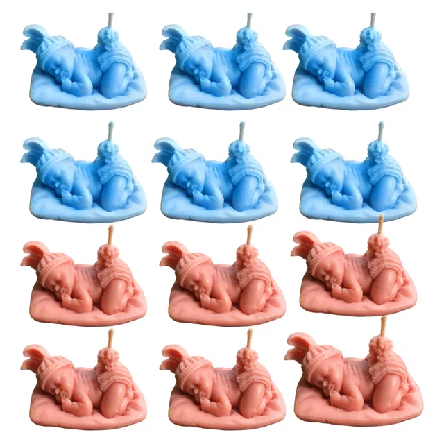 12  Velas Para Bautizo En Forma De Bebé Con Aroma
