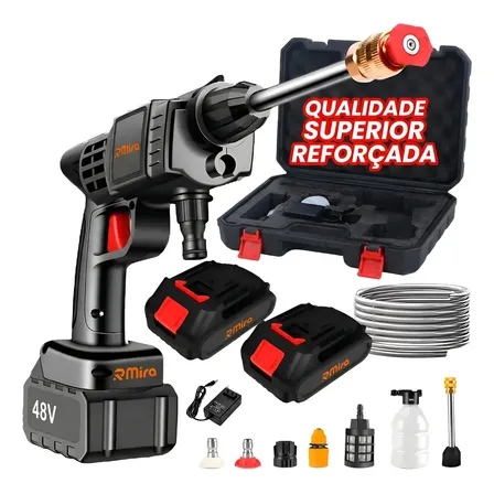 Lavadora de Alta Pressão Portátil Rmira com 2 Baterias e 40 Bar para Carro e Casa