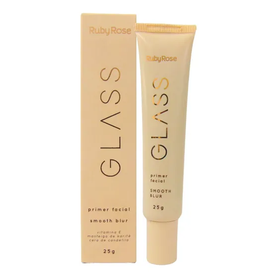 Primer Facial Glass Ruby Rose Smooth Blur Uniforme Acetinado Tom do primer Incolor