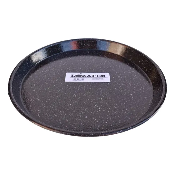 Pizzera Molde Para Pizza Enlozada Lozafer Horno N° 32 Color Negro