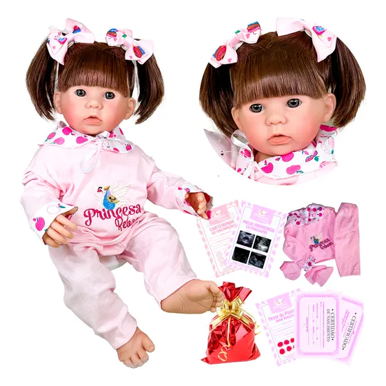 Boneca Reborn Bebê Real Corpo Silicone Pode Banho Envio Hoje