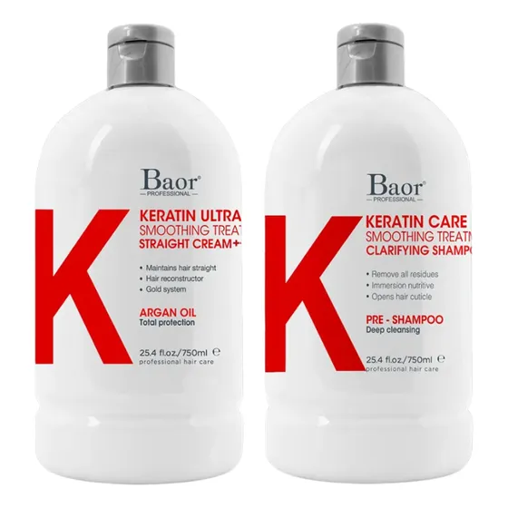 Pack Keratin Ultra Para Alisado 750ml Baor Profesional