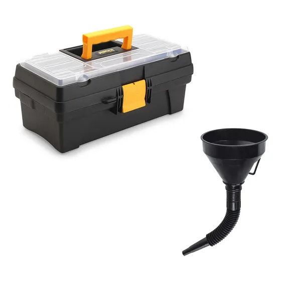 Caja Herramientas 12  Skulltrap + Embudo 500ml + Manguera