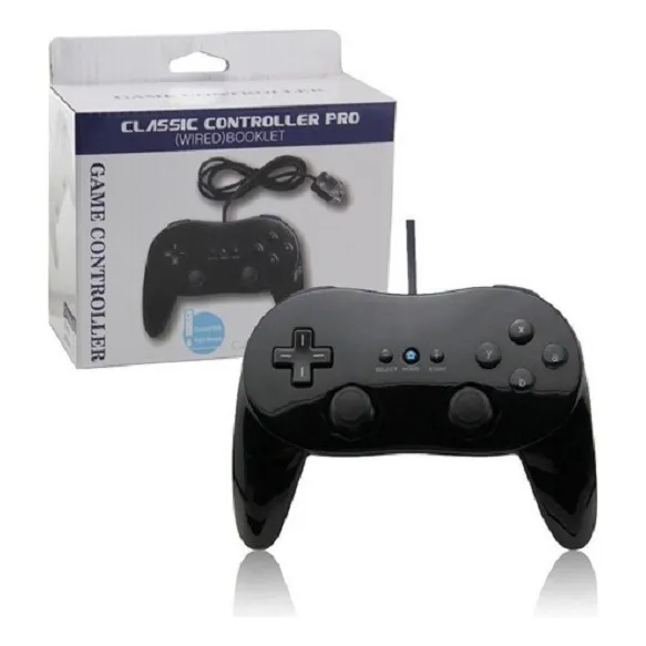 Control Joystick Cableado Para Nintendo Wii Wii U Negro