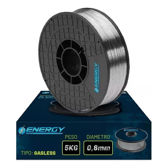 Alambre Flux Mig Neo Suelda Sin Gas Rollo 0,8mm 5kg Color Aluminio