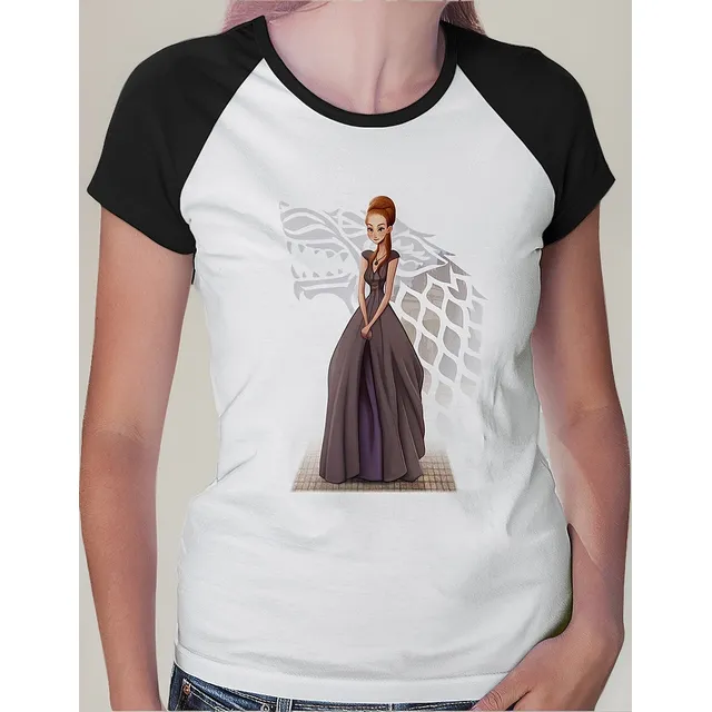 Baby Look Raglan Sansa Stark Art Feminina