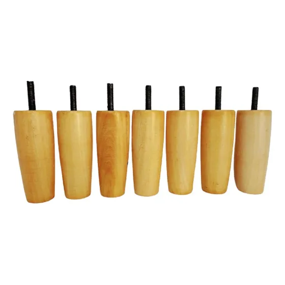 7 Patas Conicas Enceradas P Sommier Sofa Madera Dura 11.5cm 