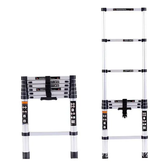 Aluminio Extensión Plegable 2m Pequeño Escalera Telescópica