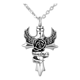 Tgls En Memoria Amorosa, Collar De Urna Con Cruz De Ala De Á Tgls En Memoria Amorosa, Collar De Urna Con Cruz De Ala De Á