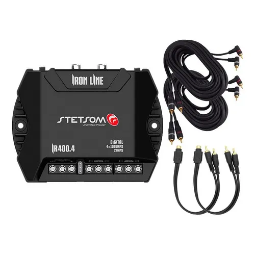 Módulo Stetsom Amplificador Iron Line 400.4 + Kit Instalação