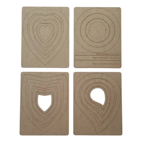 Kit Macramê Completo 4 Modelos Gabaritos Variados Em Mdf