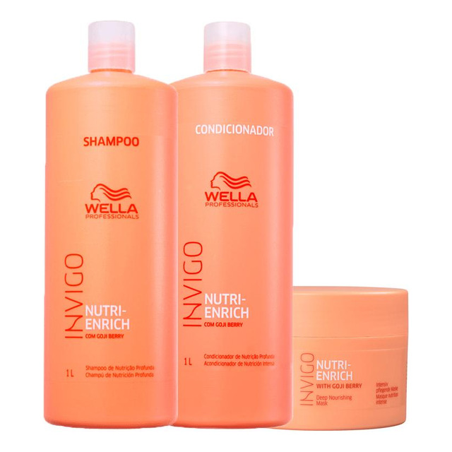 Kit Wella Pro Invigo Nutri Enrich - Sh 1000ml E Cond E Másc Kit Wella Pro Invigo Nutri Enrich - Sh 1000ml E Cond E Másc