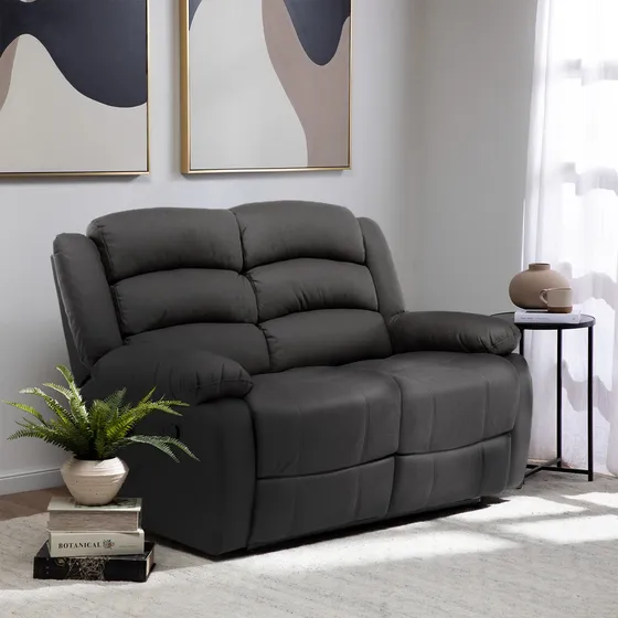 Sofá 2 Cuerpos Reclinable Moderno Café Praga 8040lbr