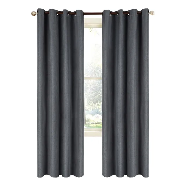 Cortina Blackout 100%, Son 2 Paños De 140x220cm Textura Lino