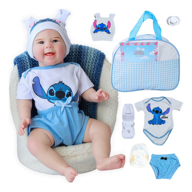 BebĂŞ Reborn Boneco Stitch Em Silicone Com Bolsa Maternidade BebĂŞ Reborn Boneco Stitch Em Silicone Com Bolsa Maternidade