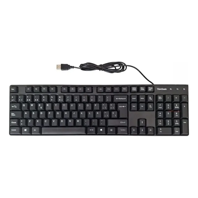 Teclado Viewsonic En Español Anti Salpicaduras Ultra Ligero Color del teclado Negro