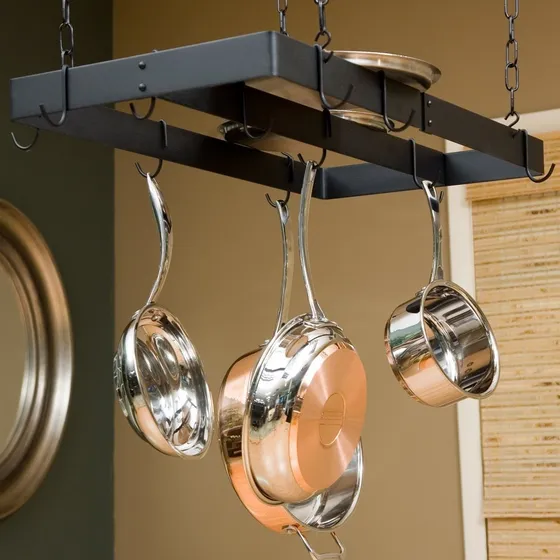 El Centro Gourmet Rectangulo Pot Rack Bar Acero Color