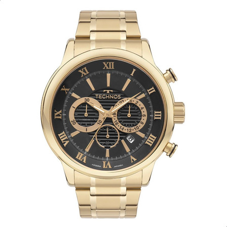Relógio Technos Masculino Dourado Aço Cronógrafo Barato Relógio Technos Masculino Dourado Aço Cronógrafo Barato