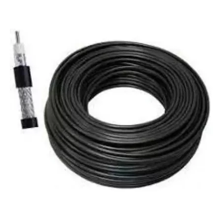 Cable coaxil negro Rg6 de 100 metros calidad profesional