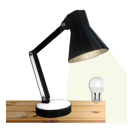 Luminaria Articulada Mesa Abajur Escritório Estudo Quarto Cor da estrutura Preto Marx Greg 3D