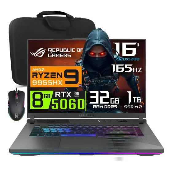 Laptop Asus Rog Strix G16 2025 Ryzen 9 9955hx 32gb Rtx5060 Eclipse Gray | Cuotas sin interés
