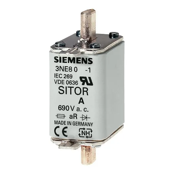 Fusible industrial Siemens 3NE8022-1 660V 125VA 7.9cm de largo