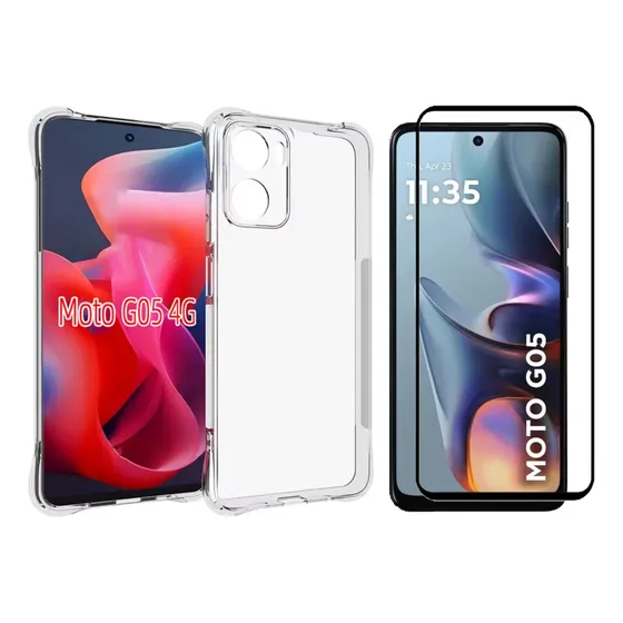 Capa Capinha Case + Película 3d Para Motorola Moto G05