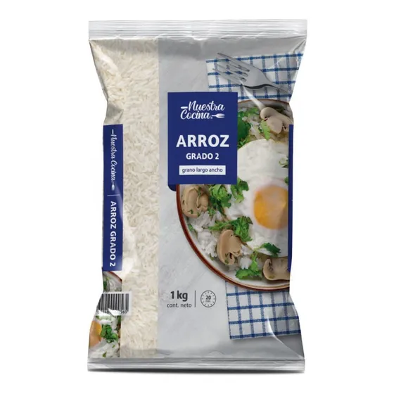 Arroz Nuestra Cocina G2 Grano Largo Ancho Bolsa 1 Kg