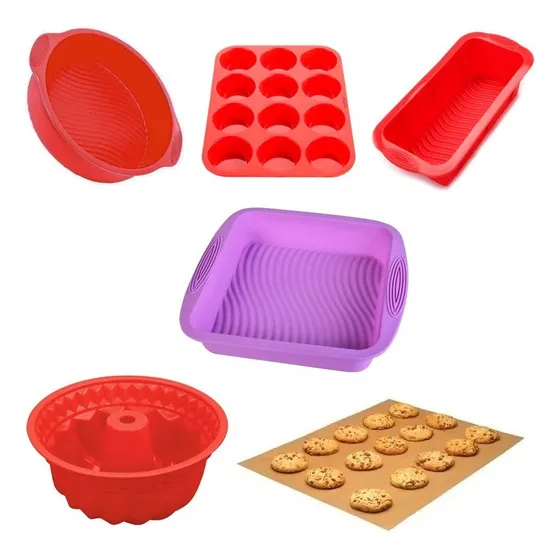 Set Kit Reposteria Completo De Moldes Silicona Antiadherente Apto Horno Microondas Freezer Airfryer Tortera Muffins Magdalenas Budinera Molde Pan Flanera Lamina Placa Molde Budin Levys Bazar