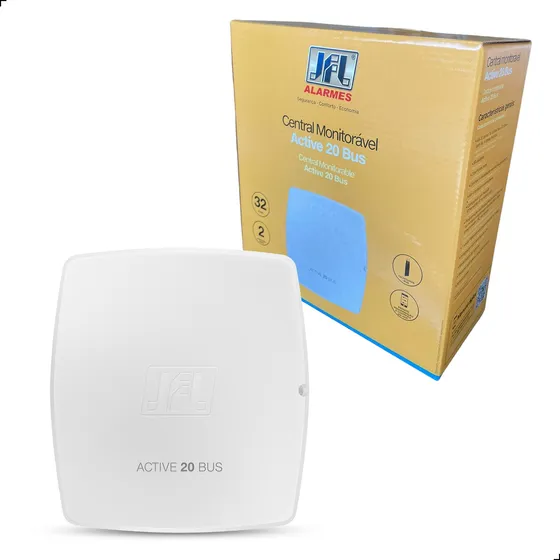Central de alarme Active 20 Bus 32 zonas modular JFL Alarmes cor branco