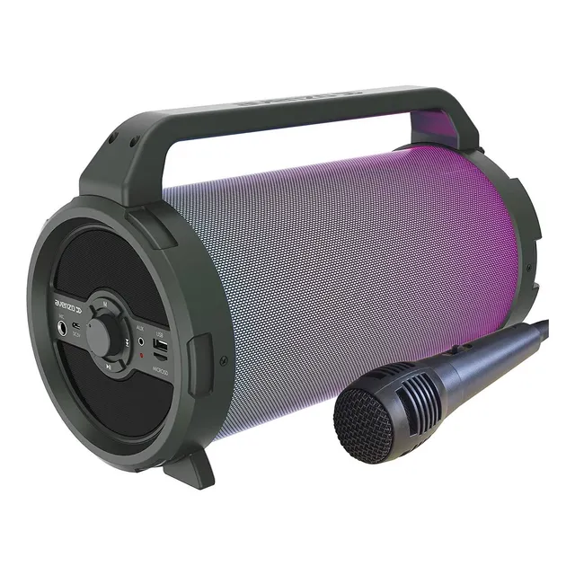 Parlante Portatil Avenzo Bluetooth Usb Radio Luces Microfono