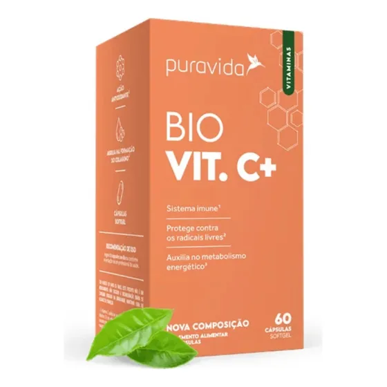 Vitamina C Lipossomal Pura Vida 1100mg 60cáp C/ Óleo De Coco