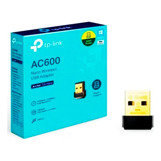 Adaptador Usb Wireless Ac600 Wifi Tp-link Archer T2u D. Band