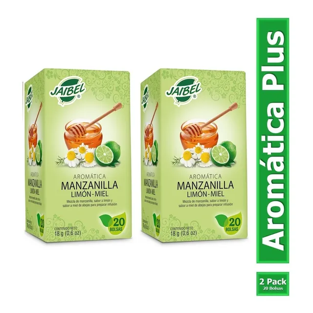 Aromática Jaibel Manzanilla Plus Caja X2 Cajas - 40 Bolsas