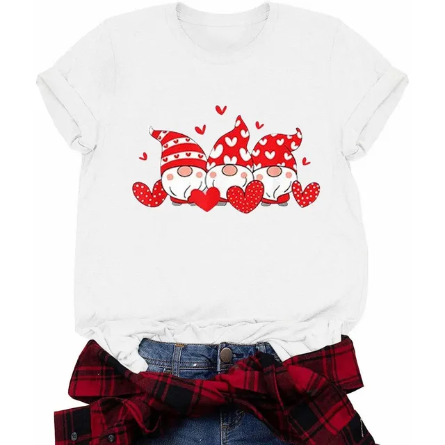 Dwarf Short Casual Shirt Sleeve Fashion Blouse Love Cute