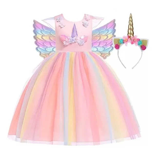 Disfraz Princesa Unicornio Vestido Nena Haloween