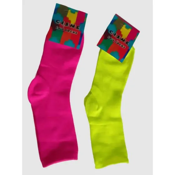 Medias En 6 Colores Neones 95% Polyester 5$ Spandex T/unica