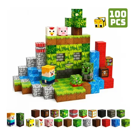Kit De Blocos De Montar Magnéticos Infantil 100 Ou 200 Peças 100