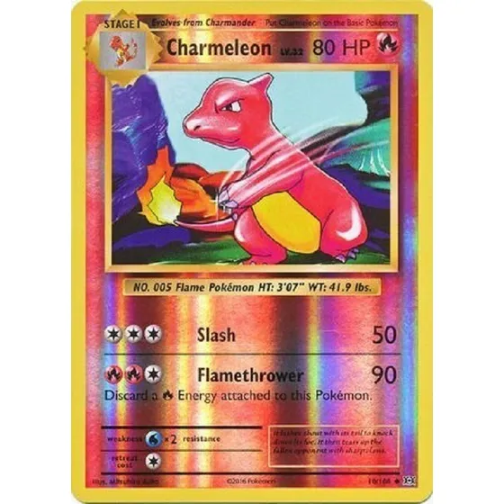 Charmeleon 10/108 Reverse Holo Poco Comun Pokemon Tcg